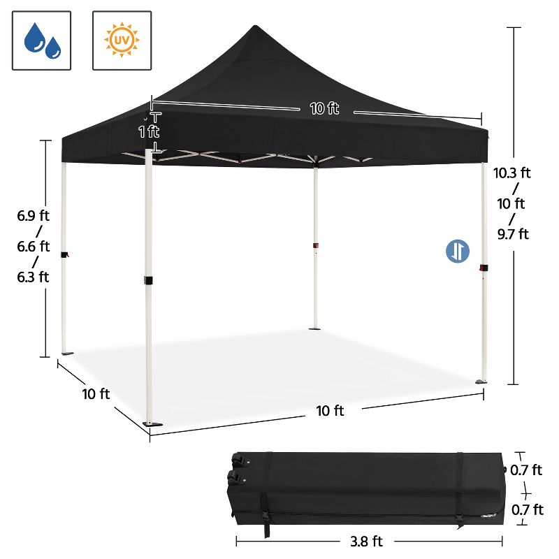 Yaheetech 10×10 FT Commercial Pop Up Canopy Tent, 3 of 6