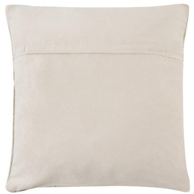 White Geometric Cowhide 18" Square Pillow