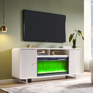 Fireplace TV Stand for Up to 80 inch TVs, Modern Entertainment Center with 36" Electric Fireplace & Adjustable Shelves for Living Room - 1 of 4