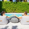 Big Joe Lux Patio Pouf, Black and White Chevron Premium Vinyl Mesh, Durable UV Protected Polyester Blend - 3 of 4