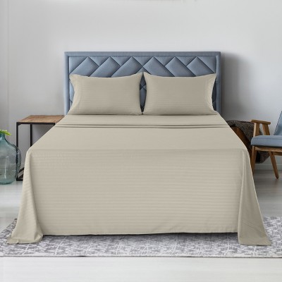 Lux Decor 4 Piece Stripes Bed Sheets Deep Pocket Microfiber Bedding with Pillowcases