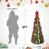 SKRAN 6FT Pop-Up Christmas Tree with Red & Gold Ornaments, Flowers, Ribbons & Bows, Space-Saving Collapsible Holiday Tree For Holiday Decoration - 4 of 4