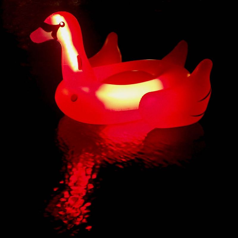 Swimline Giant Inflatable Transparent LED Light-Up Ride-On Swan Float | 90702, 3 of 7