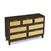 VYNXARIA Bedroom 7 drawer dresser, rattan dresser modern wooden chest of drawers with spacious storage space for bedroom hallway living room - 4 of 4