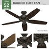 Hunter Fan 52" Builder Damp Rated Ceiling Fan and Pull Chain New Bronze - 3 of 4