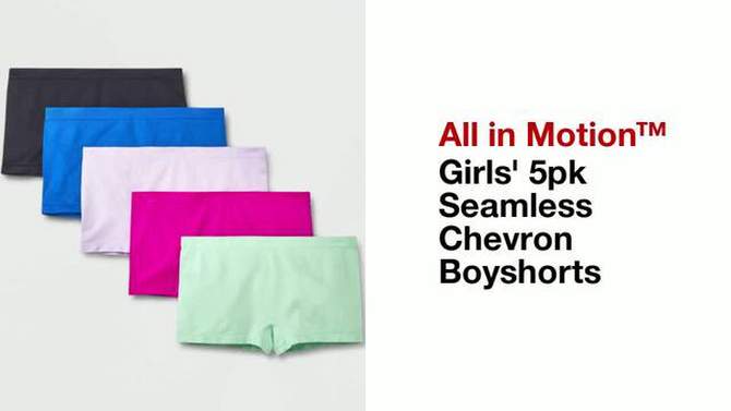 Girls' 5pk Seamless Chevron Boy Shorts - All In Motion™, 2 of 5, play video