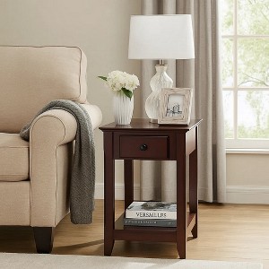 Royal Hampton Table with 1 Drawer and Bottom Shelf, Brown - 1 of 4