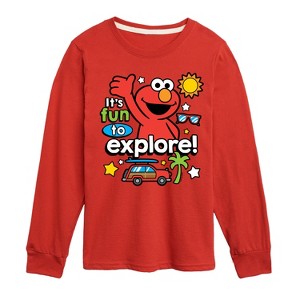 Boys' - Sesame Street - Elmo Fun To Explore Long Sleeve Graphic T-Shirt - 1 of 3