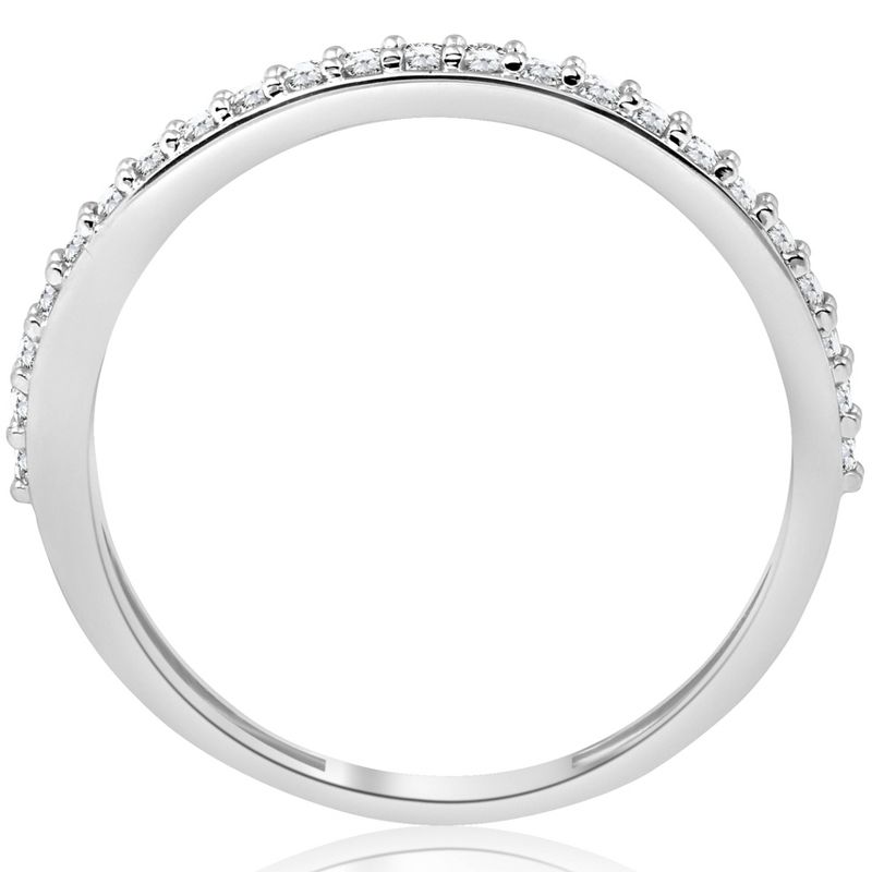 Pompeii3 1/8ct Stackable Womens Diamond Wedding Ring 10k White Gold, 2 of 6