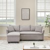 VYNXARIA 80-inch corduroy L-shaped sofa comes with two small throw pillows that can be converted into a sofa bed for storage - 4 of 4