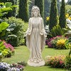 LuxenHome 30.5" H Virgin Mary Indoor Outdoor Statue Garden Statues, Ivory Off-White - 2 of 4