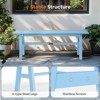 VINGLI 47” Outdoor Bench, Weatherproof Porch Bench w/Metal Legs, Poly Lumber Patio Backless Bench 660 LBS Capacity - 3 of 4