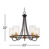 Possini Euro Design Demy Oil Rubbed Bronze Pendant Chandelier 23" Wide Rustic Clear Glass 5-Light Fixture for Dining Room House Foyer Kitchen Island - 4 of 4