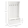 Vynxaria 38 Inch White Freestanding Coat Rack with 4 Hooks and Shoe Storage, Ideal for Bedroom & Living Room - 3 of 4