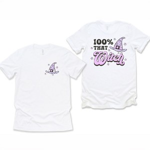 Simply Sage Market Women's Purple 100% That Witch Front and Back Short Sleeve Graphic Tee - 1 of 4