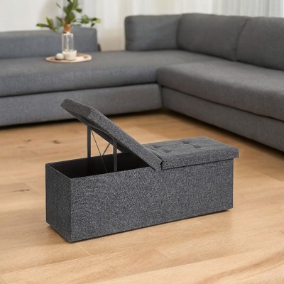 43" Storage Ottoman Bench, Ottoman with Storage, Ottoman Bench, Hold up to 660lb for Living Room