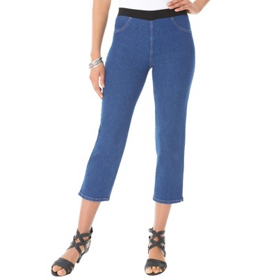 Roaman's Women's Plus Size Invisible Stretch All Day Bootcut Capri