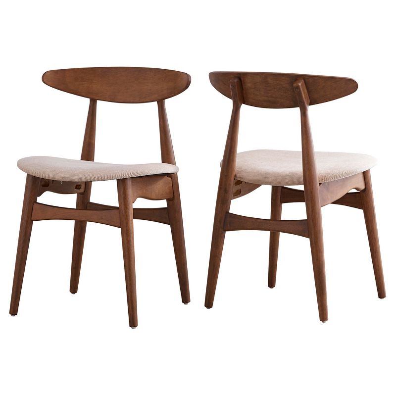 Set of 2 Cortland Danish Modern Walnut Dining Chair - Inspire Q, 1 of 10
