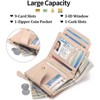 FATMOON Small Wallet for Women,RFID Blocking Bifold Wallet with Zipper Pocket 9 Card Slots,ID Window,Removable Sleeve for Parties,Shopping - 4 of 4