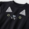 Baby Bat Face Romper & Leggings Set - Cat & Jack™ Black - 3 of 4