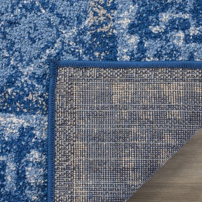 Adirondack Light Blue and Dark Blue Square Area Rug