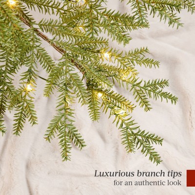 4.5ft Pre-Lit Slim Pine Christmas Tree with Multicolor LED Lights