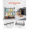 Black mug holder with storage room, home kitchen, multifunctional cup holder, hanging storage rack, snack and spice can display rack - 2 of 4