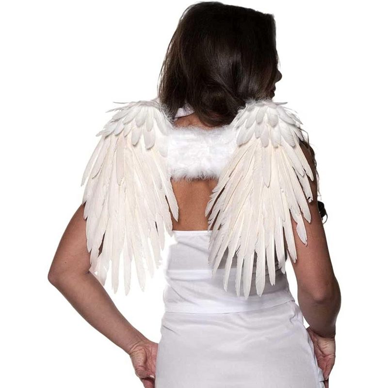 Underwraps Feather Wings One Size Adult Costume Accessory | White, 1 of 2