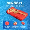 Solstice Sunsoft Fabric Covered Giant Oversized Inflatable Water Mattress Island, Pool Lake Lounge Float w/Adjustable Air Chambers, Red - 2 of 4