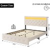 Bed Frame with Led Lights Upholstered Platform Bed Frame with Headboard, Led Bed Frame with Fast-Charging USB Port, No Box Spring Needed - 2 of 4