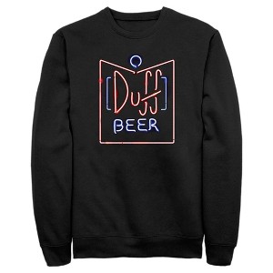 Men's The Simpsons Duff Beer Neon Sign Sweatshirt - 1 of 4