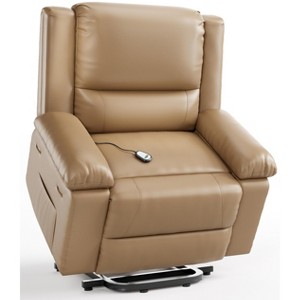 21" Wide Power Lift Recliner Chair for Elderly, Faux Leather w/ Heat, Massage & Adjustable Back and Legs, for Seniors or Mobility Impaired - 1 of 4