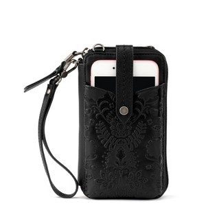 The Sak Silverlake N/S Smartphone Crossbody Bag, Multi Use Design, Adjustable Strap, Black Floral Embossed - 1 of 4