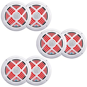 8 Inch White RGB LED Marine Speakers (3) Pair ATG8MRGB-W - 1 of 4