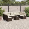 vidaXL Garden Sofa Set Brown and Cream White - 2 of 4