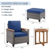 Outdoor Wicker Patio Seating Set All Weather PE Rattan Conversation Set with Cushion - 4 of 4