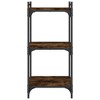 vidaXL 3-Tier Smoked Oak Bookcase - Engineered Wood Bookshelf - Home Decorative Organizer with Adjustable Feet and Reinforced Metal Frame for Any Room - 4 of 4