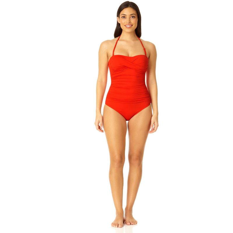 Anne Cole - Women's Twist Front Shirred One Piece Swimsuit, 6 of 10