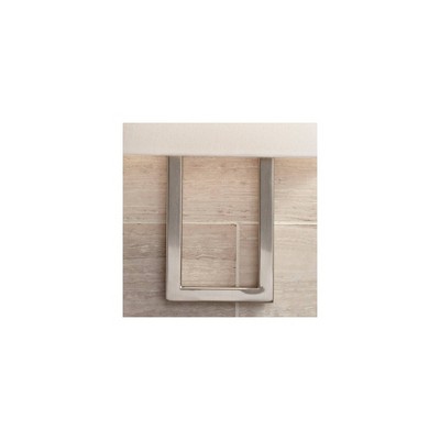 Set of 2 Brushed Nickel Rectangular Wall Sconces with Faux Silk Shade