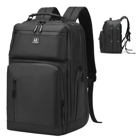 Unique Bargains Waterproof Expandable Business Backpacks with Laptop Compartment 18.9" x 13.8" Black
