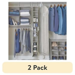 Racxily (2 pack)Polyester & Cotton 10-Shelf Hanging Adult Closet Organizer with 4 Side Pockets - 1 of 3