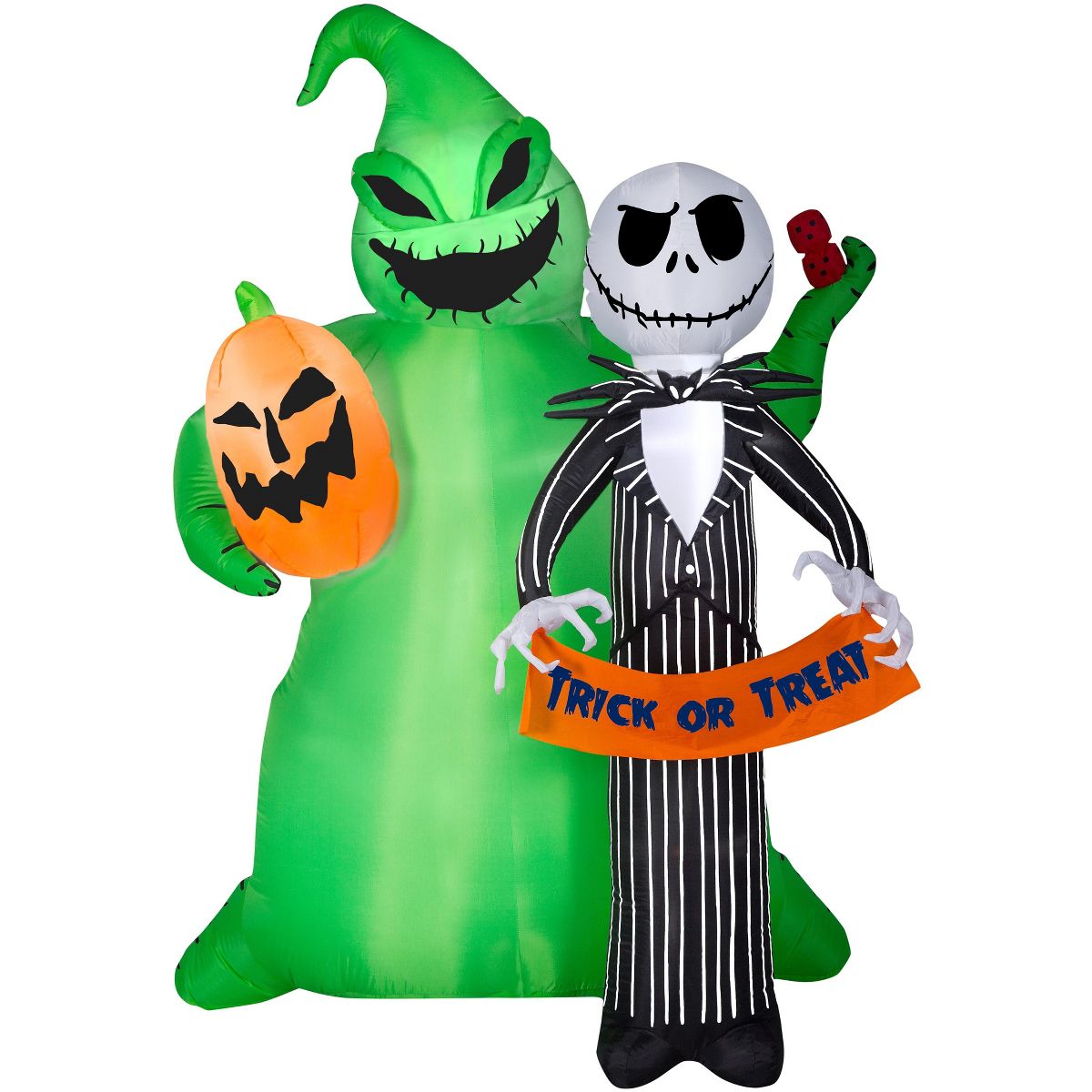 Nightmare Before Christmas Airblown Inflatable Jack Skellington w/Oogie Boogie Scene Disney , 6.5 ft Tall