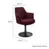 Modway Lippa Swivel Dining Armchair – Black Mulberry Velvet with Pedestal Base - 2 of 4