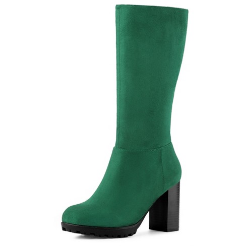 Green mid sale calf boots