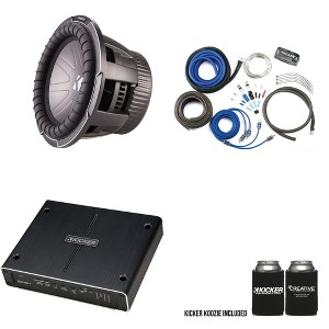 Kicker Q-Class Bundle - A 42CWQ104 10" CompQ Subwoofer With 42IQ5001 500 Watt Amplifier & Wiring Kit - 1 of 4