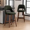 YOUNIKE Counter Height Bar Stool 26 Inch Modern Farmhouse Barstools with Solid Wood Legs Upholstered Bar Height Chair Boucle Fabric - 2 of 4