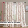 HLC.ME Jasmine Floral Patterned Window Rod Pocket Curtains - Light Blocking Darkening Window Panels, Set of 2 - 3 of 4