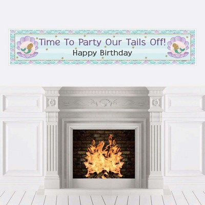 Big Dot of Happiness Let's Be Mermaids - Happy Birthday Decorations Party Banner