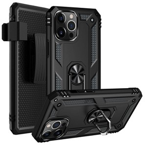 SAHARA - Raider Series Kickstand Case with Belt Clip for iPhone 13 Pro Max - Black - 1 of 4