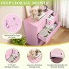 Karl Home 5-Drawer Dresser for Bedroom and Chest of Drawers with Sturdy Construction Wood Storage Organizer for Closet pink - 3 of 4